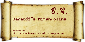 Barabás Mirandolina névjegykártya